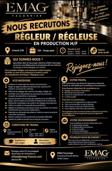 OFFRE EMPLOI REGLEUR